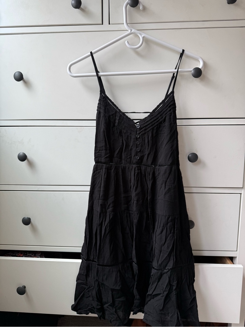 Kimchi Blue Black Tiered Spaghetti Strap Sundress